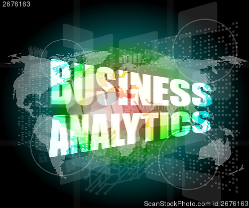 Image of business concept, business analytics digital touch screen interface