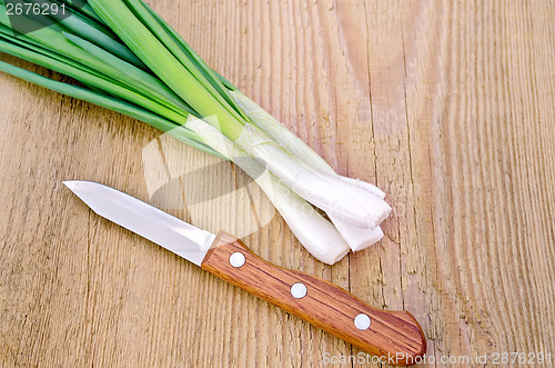 Image of Chives with knife on board