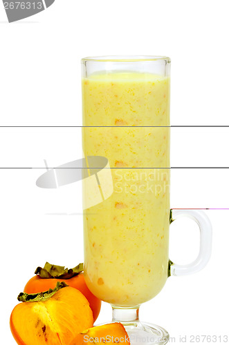 Image of Milkshake with persimmons in goblet