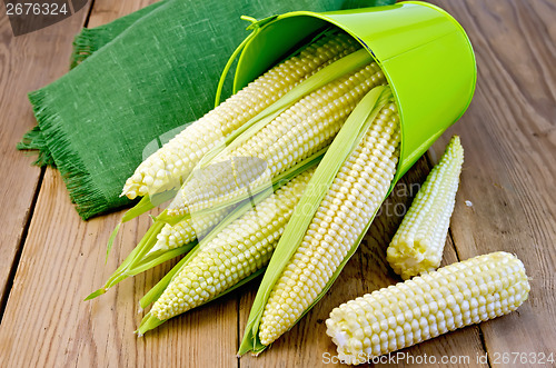 Image of Corncob with a bucket on board