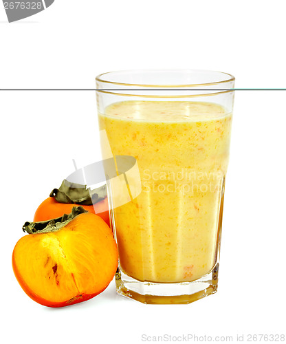 Image of Milkshake with persimmons in a glass