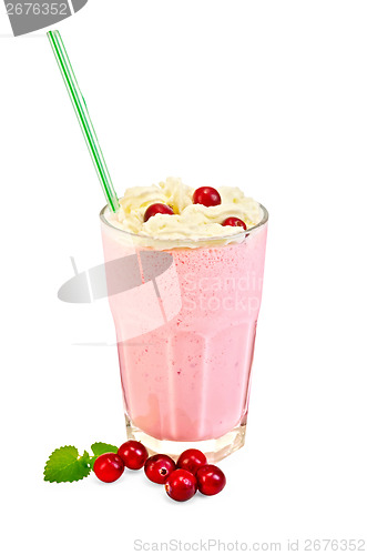 Image of Milkshake with cranberries and cream