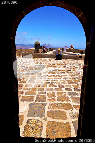 Image of  in teguise arrecife lanzarote castillo  coloradas    tower and 