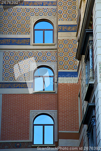 Image of  wall window in the   centre   of city lugano Switzerland  