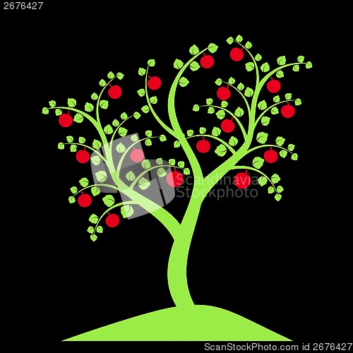 Image of apple tree silhouette