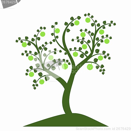 Image of apple tree silhouette