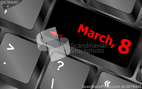 Image of Computer keyboard key - March, 8