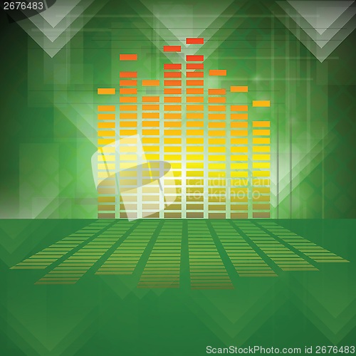 Image of equalizer on green background