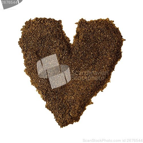 Image of Heart of coffee grounds