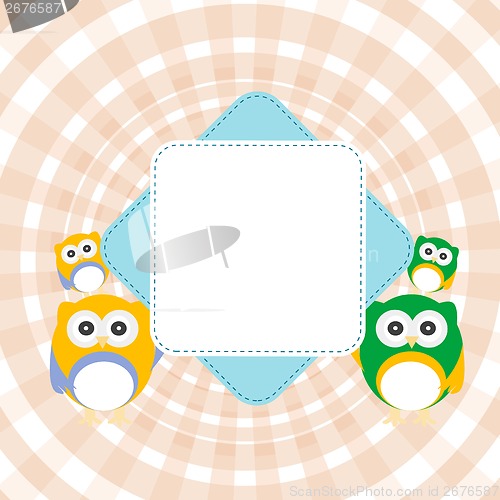 Image of Cartoon empty paper template of an owl