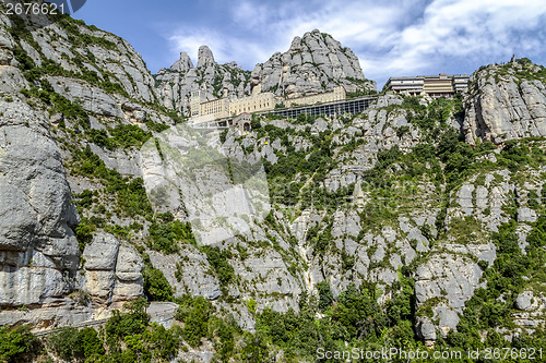 Image of Santa Maria de Montserrat monastery. Catalonia, Spain.