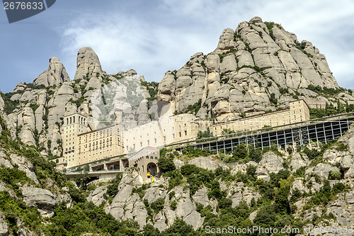 Image of Santa Maria de Montserrat monastery. Catalonia, Spain.