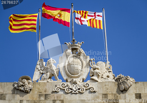 Image of emblem of the city of Barcelona Spain