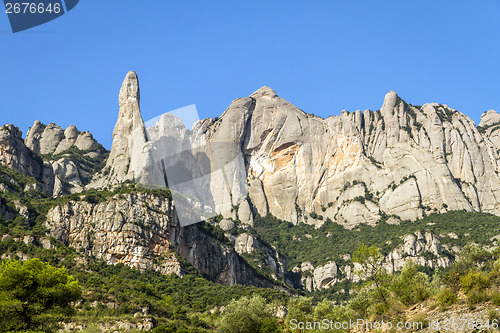 Image of Santa Maria de Montserrat monastery. Catalonia, Spain.