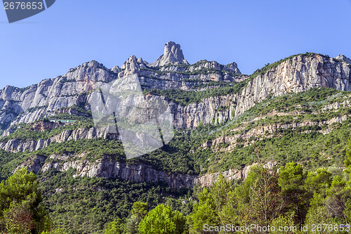 Image of Santa Maria de Montserrat monastery. Catalonia, Spain.