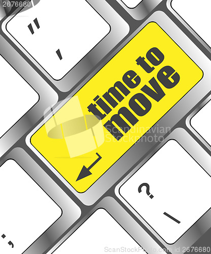 Image of words Time to move on keyboard key