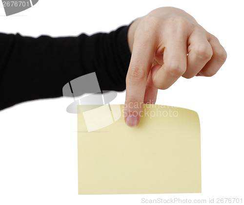 Image of Woman and post it