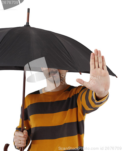 Image of Man with umbrella