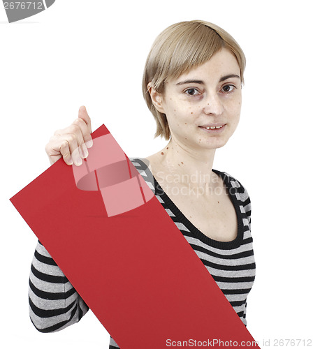 Image of Woman holding a paper