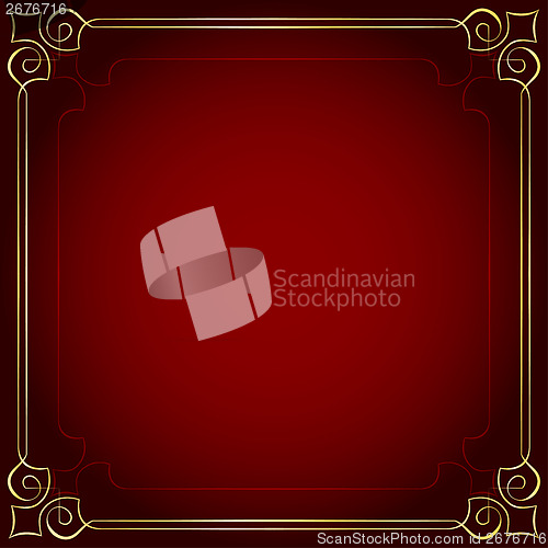 Image of Beautiful frame on a red background