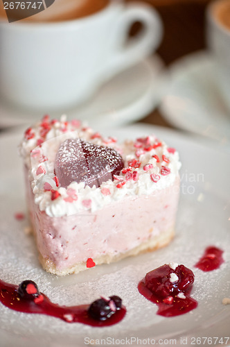 Image of heart-shaped valentine cake