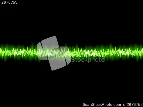 Image of Green sound wave on white background. + EPS10