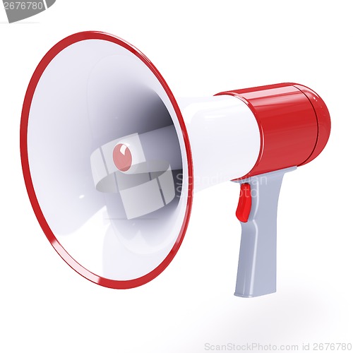 Image of Red megaphone with red button