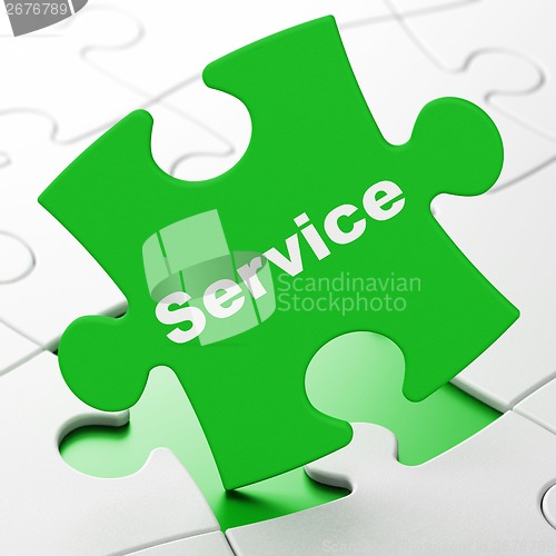 Image of Business concept: Service on puzzle background