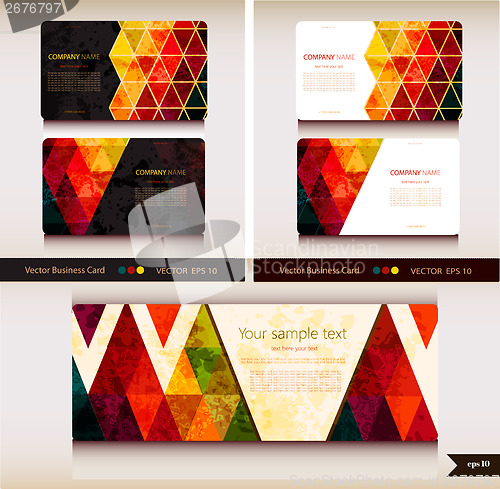 Image of Set of abstract geometric business card