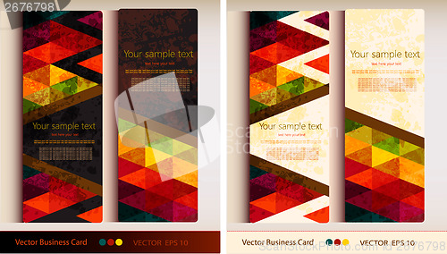 Image of Set of abstract geometric business card