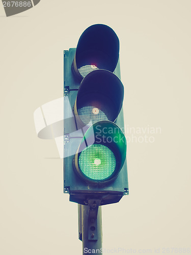 Image of Retro look Traffic light semaphore