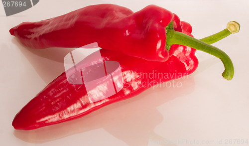 Image of two sweet red peppers