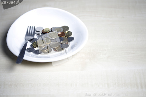 Image of Coins on a plate