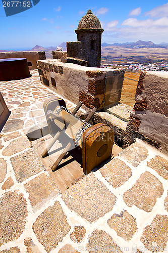 Image of winch house  castillo de las coloradas  lanzarote  spain the old