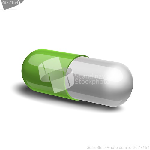 Image of Green and white pill