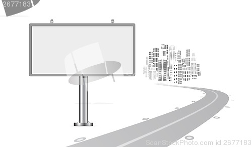 Image of Billboard with urban horizon