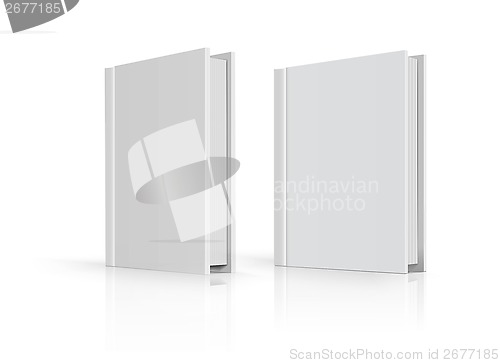 Image of Blank book cover over white background