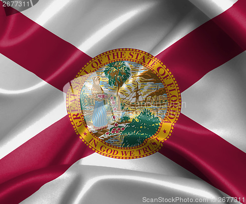 Image of Satin flag, three dimensional render