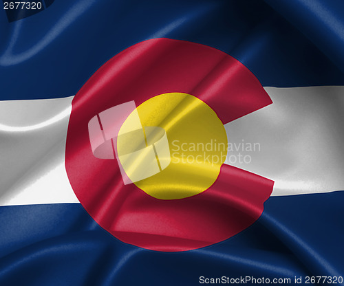 Image of Satin flag, three dimensional render