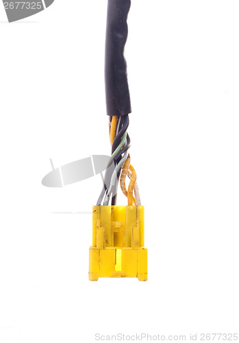 Image of Yellow connection plug isolated