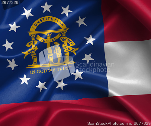 Image of Satin flag, three dimensional render