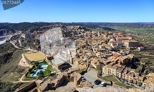 Image of General view of typical Catalan town. Cardona