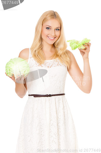 Image of Woman with vegetable