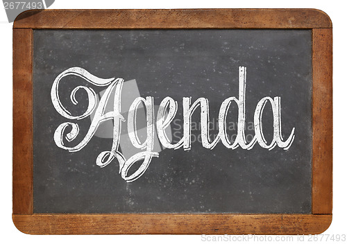 Image of agenda word on blackboard