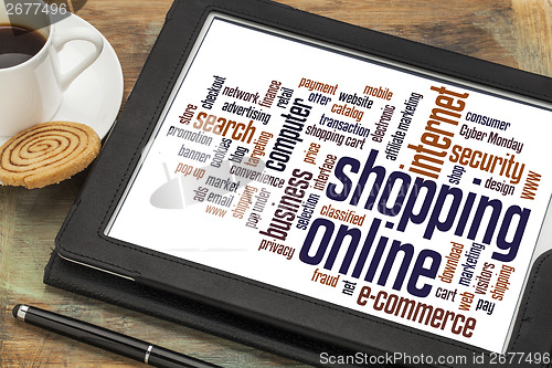 Image of shopping online word cloud