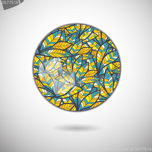 Image of Abstract circle with feathers