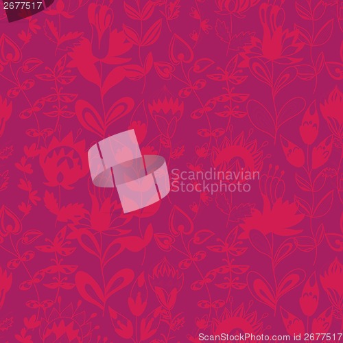 Image of abstract floral pattern. contour hand-drawn