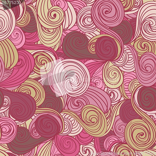 Image of Seamless abstract hand-drawn waves pattern