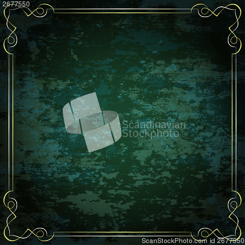 Image of Vector vintage frame on a green background