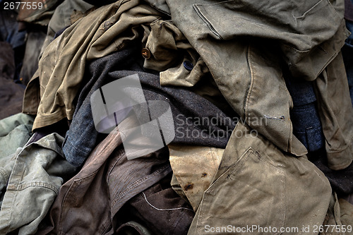 Image of Dirty industrial clothes in a pile